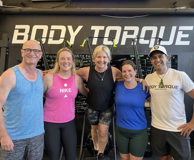 Ross and Janice training at Body Torque Gym in Newmarket with daughters Aleisha and Holly and personal trainer Phil Chapman